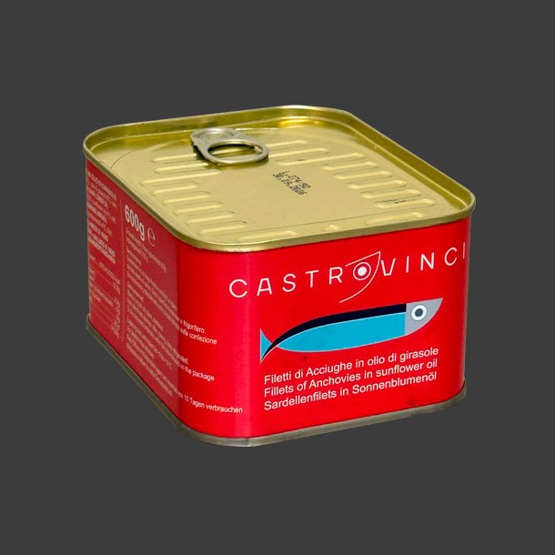 Ansjosfileter i Solsikkeolie 600g.