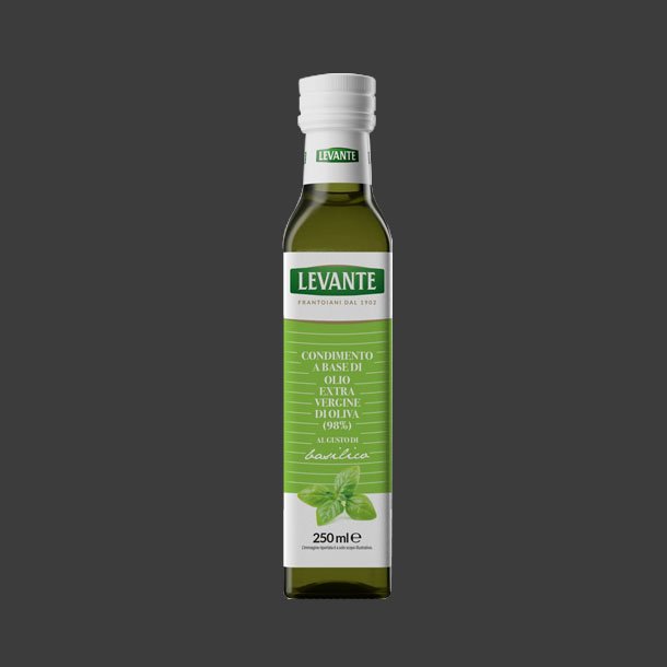 Ekstra Jomfru Olivenolie m/Basilikum fra Levante 250ml. 
